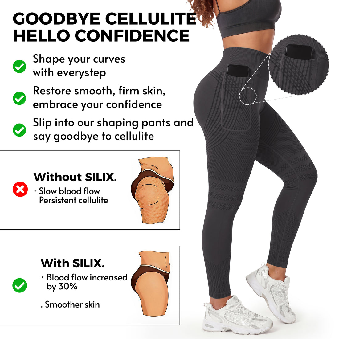 Silix Right Side Pocket Anti-Cellulite Sculpting Leggings