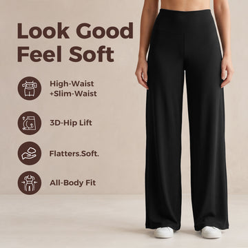 Silix™ High-Waisted Tummy-Control Wide-Leg Leggings