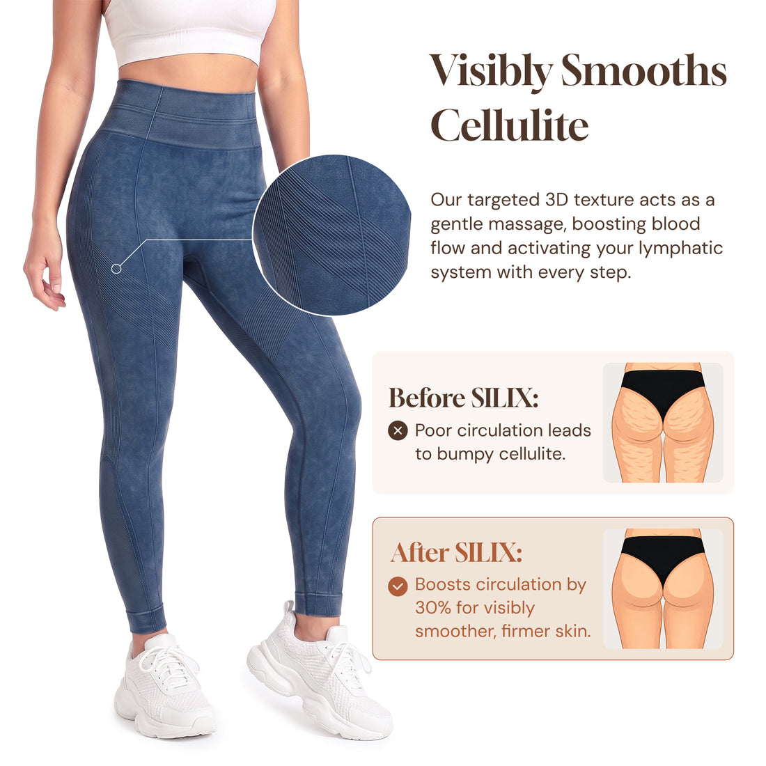 Silix™  3D-Textured Ankle-Length Leggings
