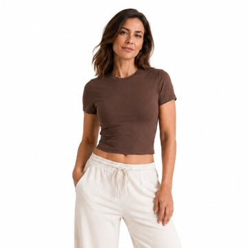 Silix AuraFlow Bareform Crew Neck Tee | Ultra-Soft, Flattering Drape Active Top
