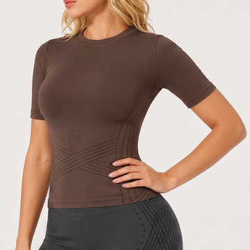 3D CelluSmooth Contour Sculpting Short Sleeve Workout Top | Silix