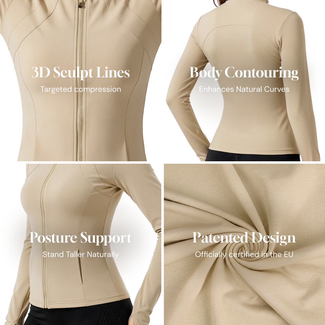 Silix™ Long Sleeve Zip-Up Fitted Yoga Jacket