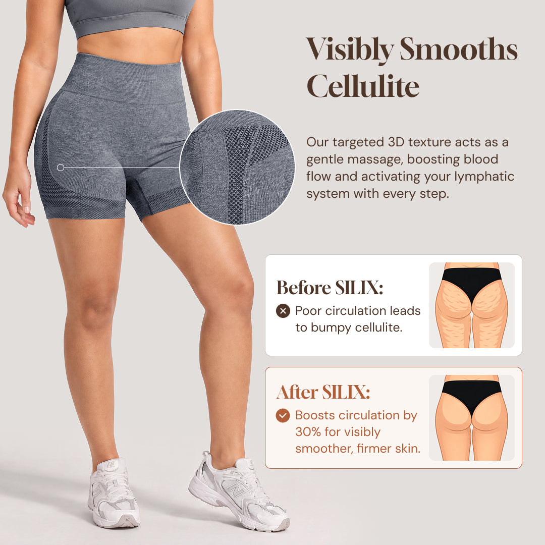 3D CelluSmooth High-Waisted Compression Booty Shorts | Silix