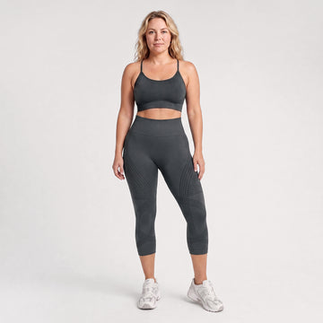 3D CelluSmooth Ribbed Squat-Proof Capri Leggings | Silix