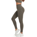 High-waisted ankle-length leggings-coffee color