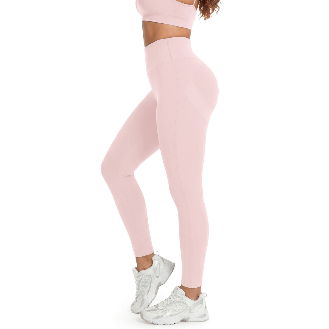 High-waisted ankle-length leggings-pink